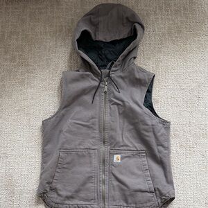 Carhartt Women’s Hooded Vest - Size Medium - Taupe Gray